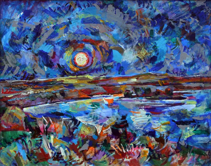 Восход луны — живопись Николая Аржанова