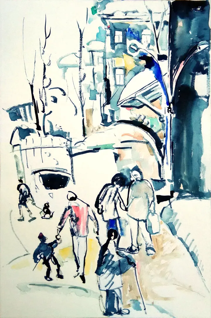 Улица — графика Николая Аржанова
