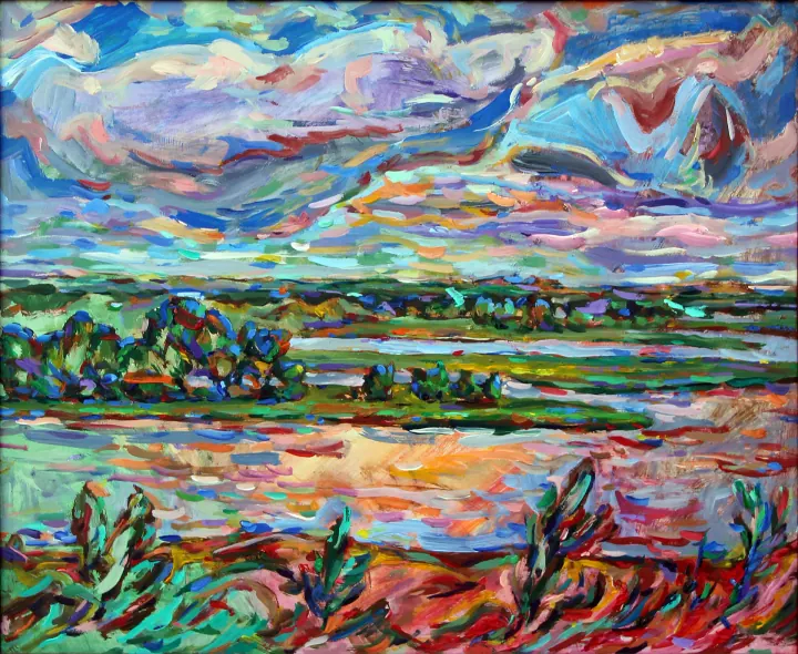 Закат — живопись Николая Аржанова